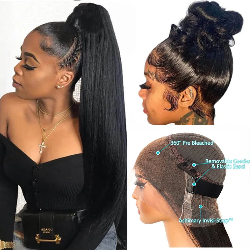 Deep Wave Invisi-Strap™ Snug Fit 360 Transparent Lace Frontal Bleached Knots Pre Cut Lace Wig