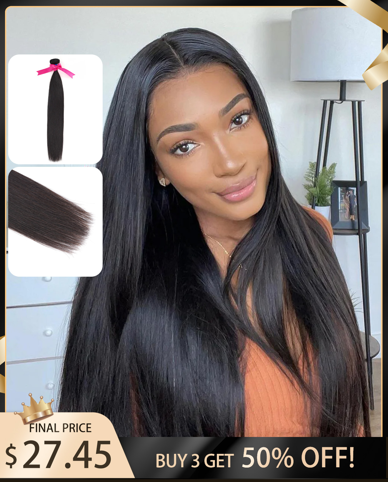 10A Grade Straight Natural Black Burmese Hair One Bundle