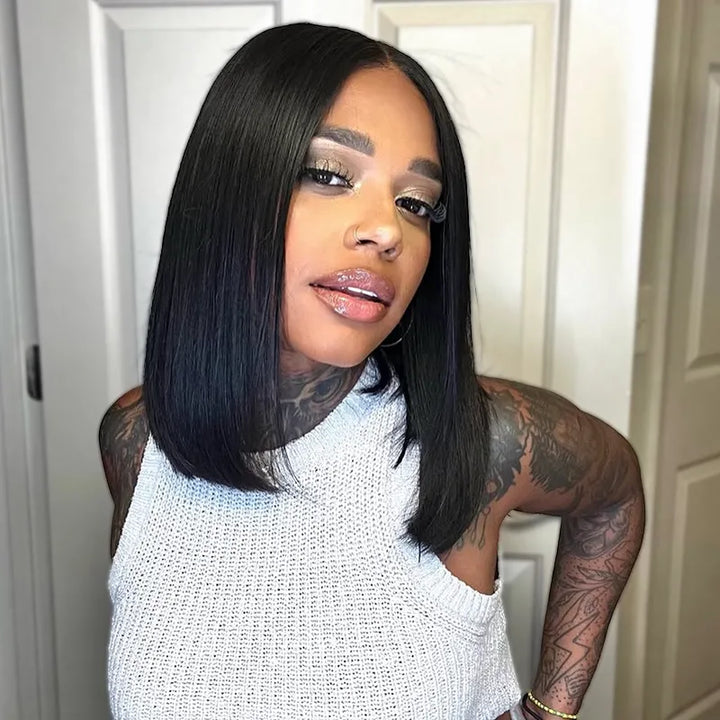 Kinky Straight 10x6 Parting Max Transparent Lace Wear and Go Bleached Knots Pre Cut Lace Wig Ashimary